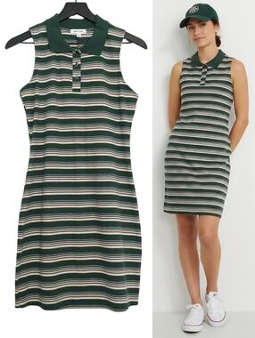 New! Stitch & Pine Sweater Ribbed Knit Sporty Preppy Polo Sleeveless Shirt Dress